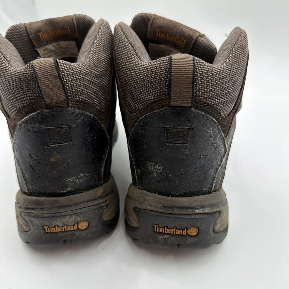 Timberland White Ledge Mens 9 M‎ Waterproof Boots Brown Leather Lace Up Mid
